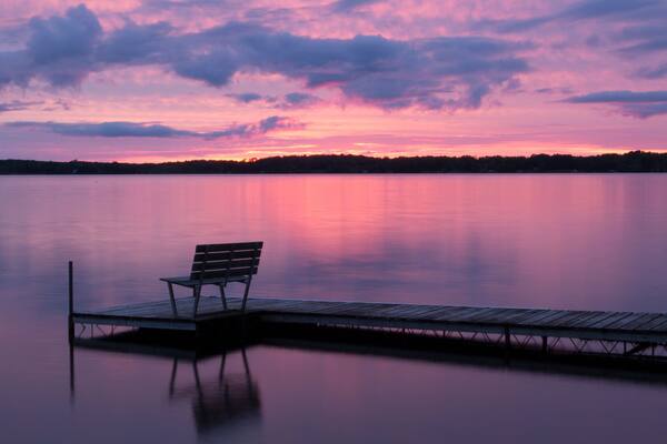 Pink Sunset Over Lost Land Lake, Hayward Wisconsin