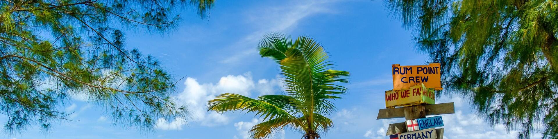 Grand Cayman, Cayman Islands, Rum Point Beach with view on the Caribbean Sea and a jetty