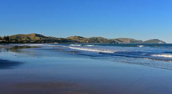 Wainui Beach with great view of nearby mountain ridges in Gisborne, Hawkes Bay, New Zealand, Shutterstock ID 1311858068, Purchase Order: SP-1822 ANZ-18120 Wotif Search Engine - Destination Imagery, Or