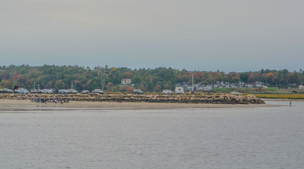 Drakes Island Jetty and Beach on the Atlantic Ocean in Maine