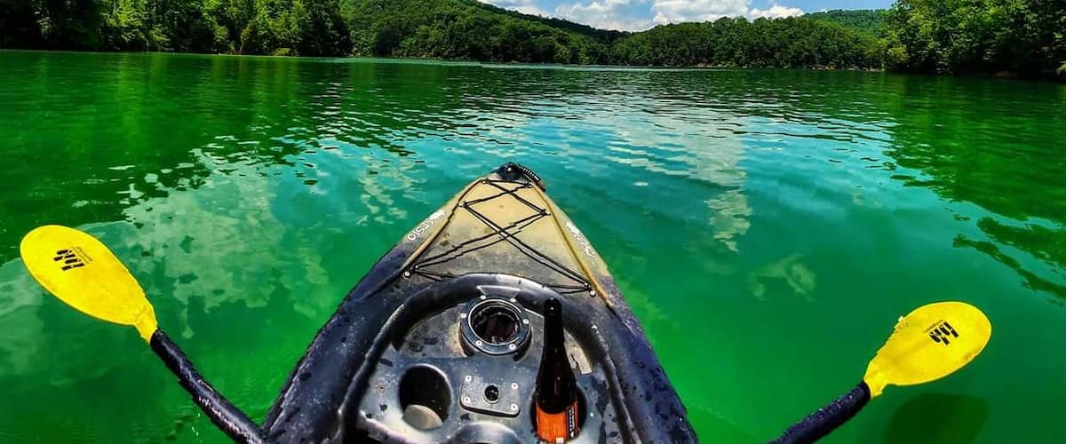 Norris lake is a perfect place for kayaking of you find the right cove. This spot was located near blue ridge state park