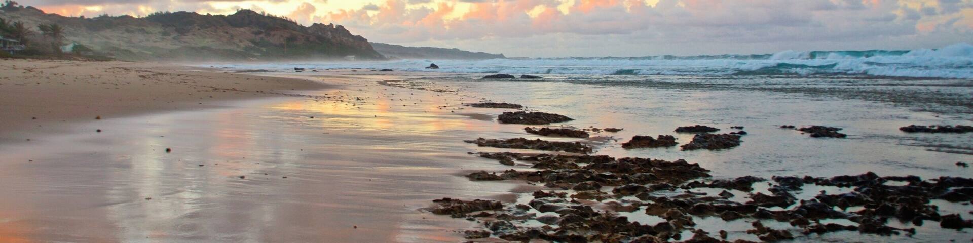 On the east coast of Barbados, no hotel chains or fancy restaurants. Just the rugged beauty of the wind and crashing waves of the Atlantic Ocean.