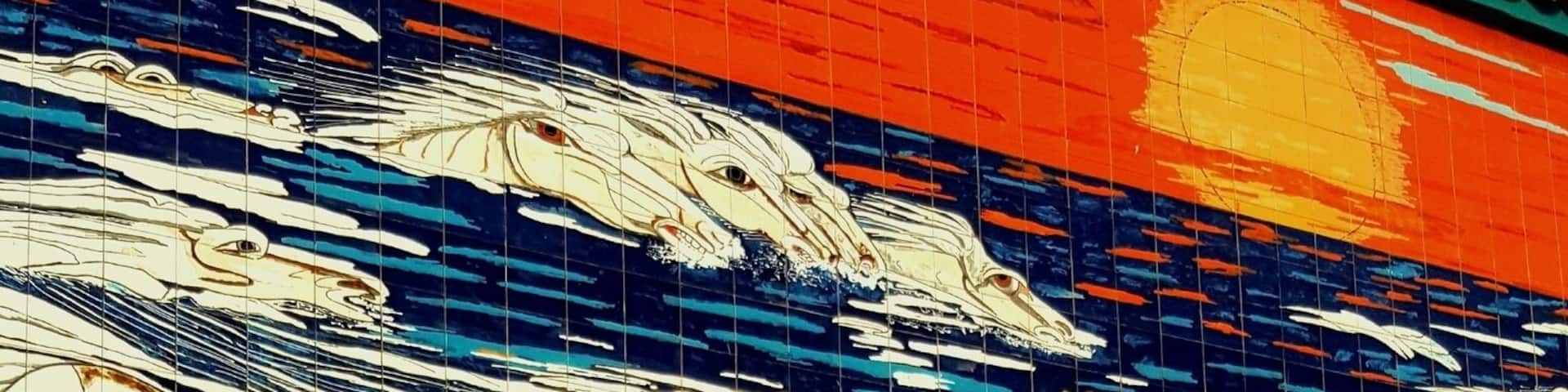 Stunning tiled wall mural spotted as I walked along the seafront in Sabinillas, Spain.