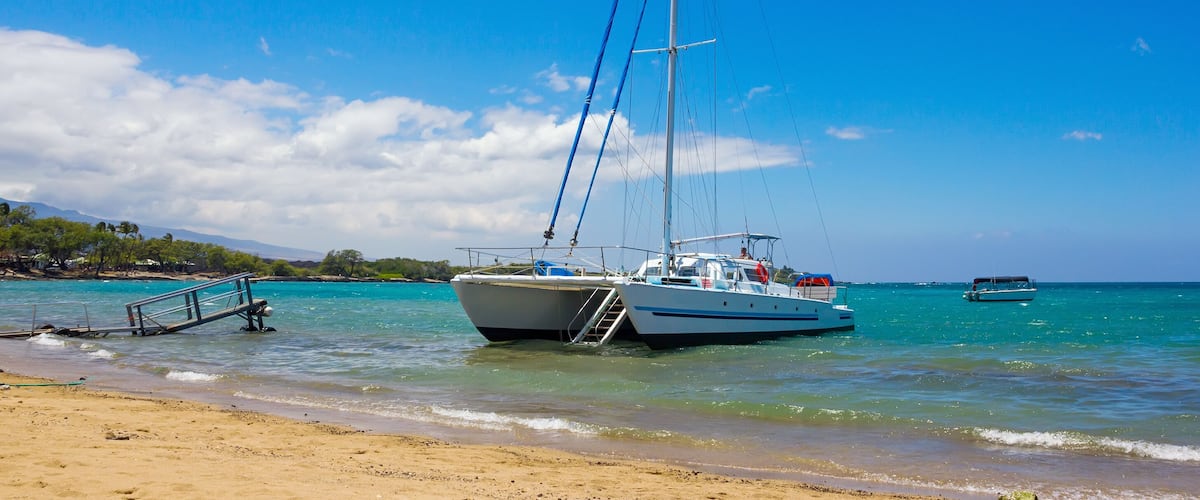 Catamaran at Waikoloa Beach, Big Island, Hawaii