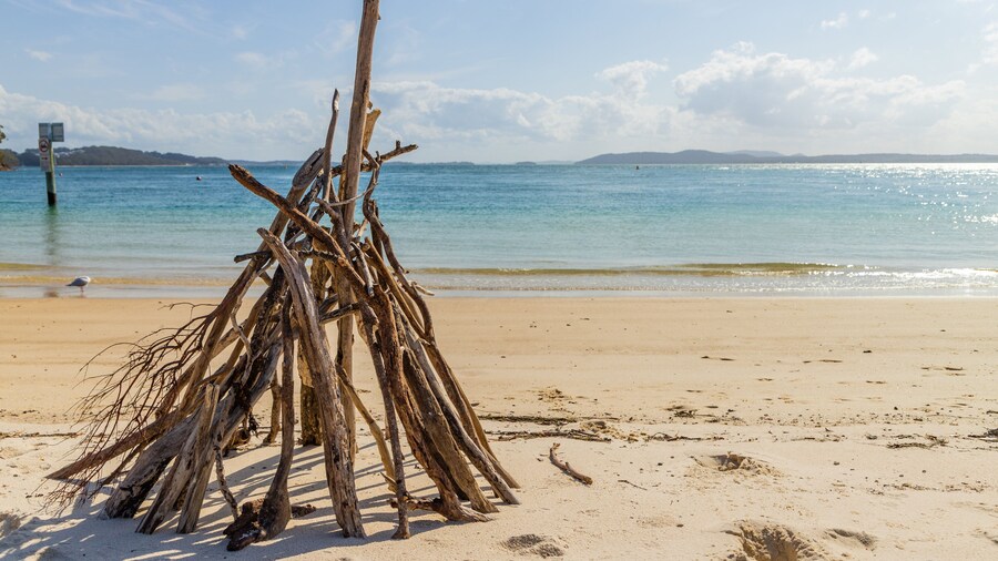 Little Beach showing a beach, general coastal views and a sunset