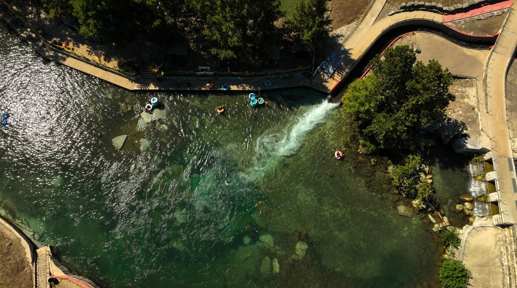 The Comal River Tube Chute in New Braunfels, Texas USA
