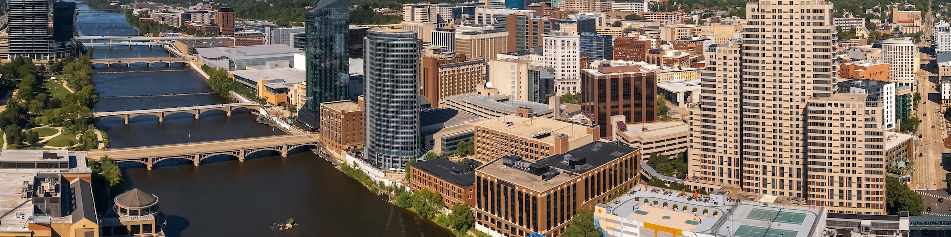 Downtown Grand Rapids is second largest metropolitan area in entire Michigan state.