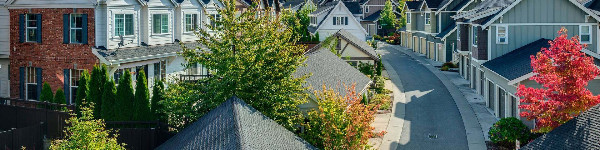 Curvy Residential Road in Issaquah, Wa