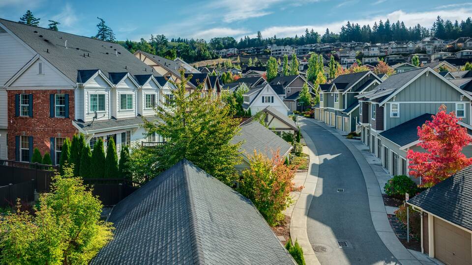 Curvy Residential Road in Issaquah, Wa