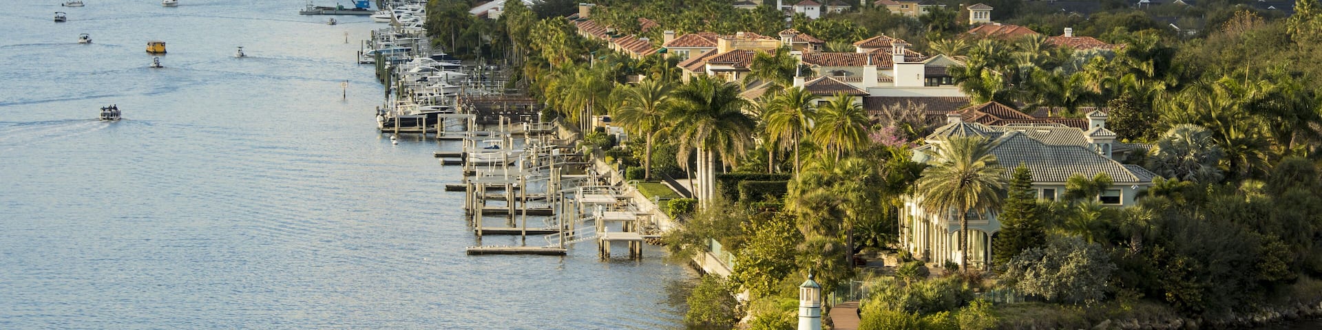View of downtown Tampa, Florida from the harbor.