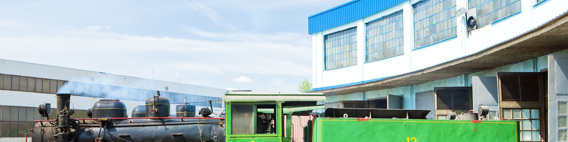 steam locomotive in depot, Kostolac, Serbia