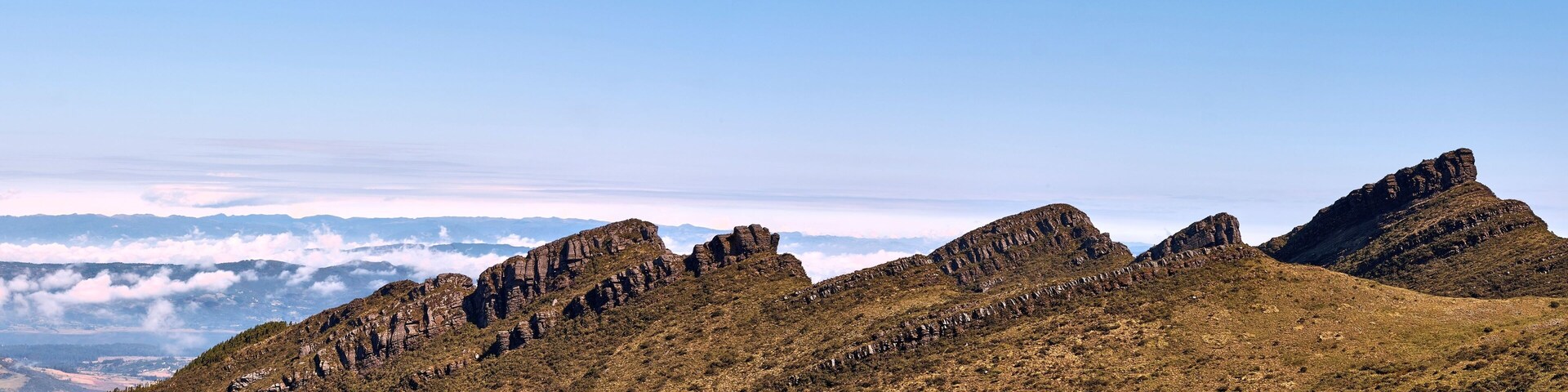 Beautiful mountains in Northern Andean Paramo nature preserve. Colombia.