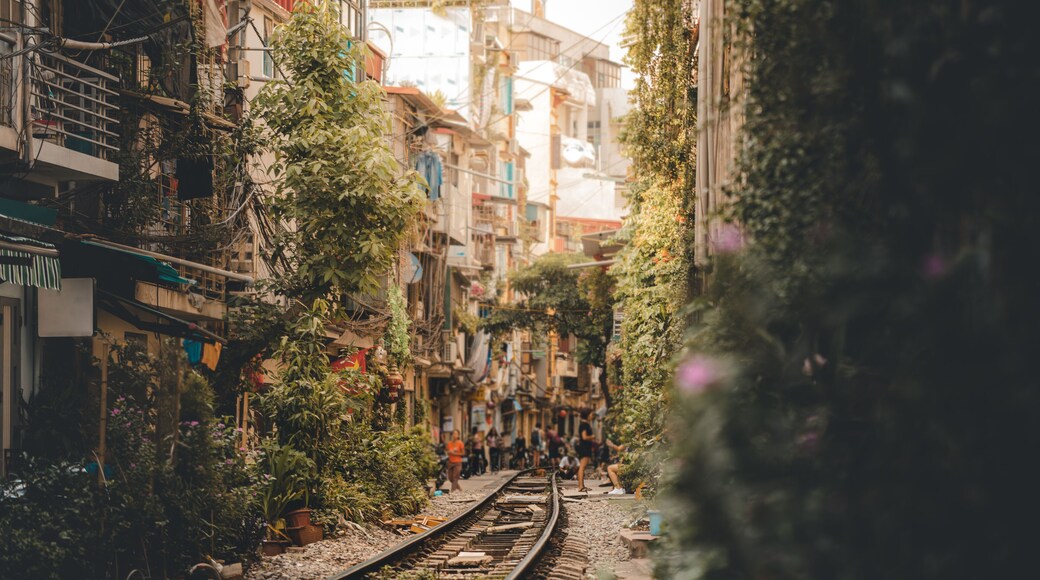 Amazing photo of the beautiful, stunning and surreal famous tourist destination Train Street in Hanoi, Capital of Vietnam