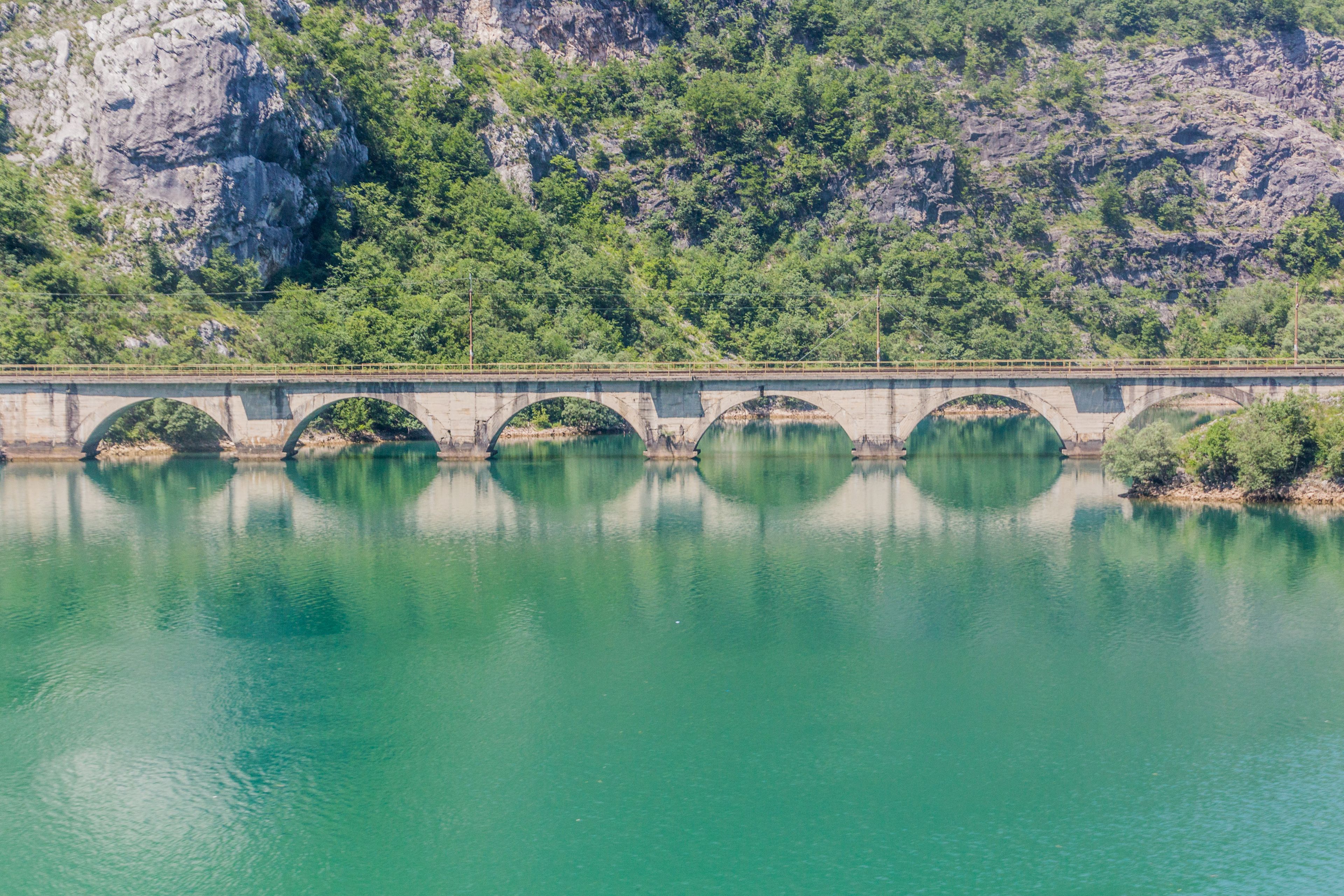 Railway bridge over Grabovica lake, Bosnia and Herzegovina