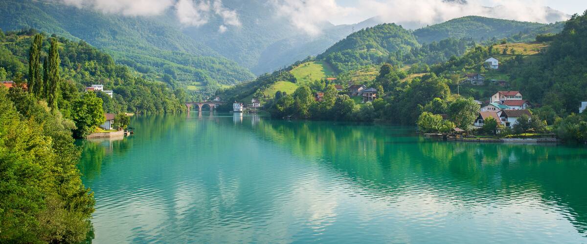 Beautiful mountain and lake landscape from Bosnia