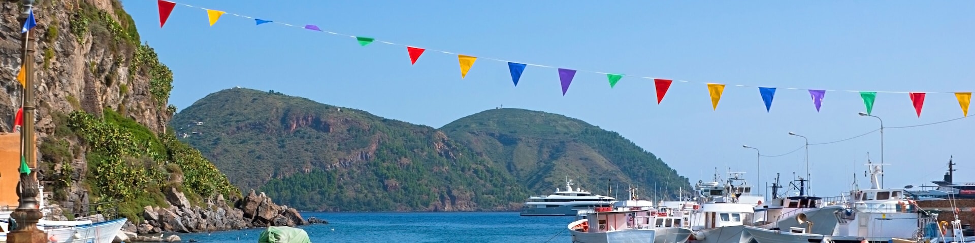 Marina Corta is one of the main ports of Lipari Island, used for the smaller boats, located in town of Lipari, Italy.