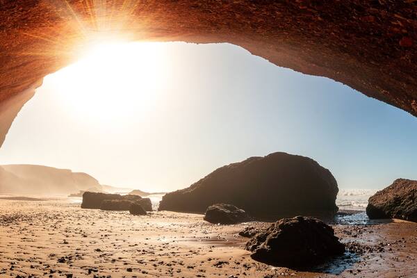 Panorama Steinbogen an der Atlantikküste, Marokko