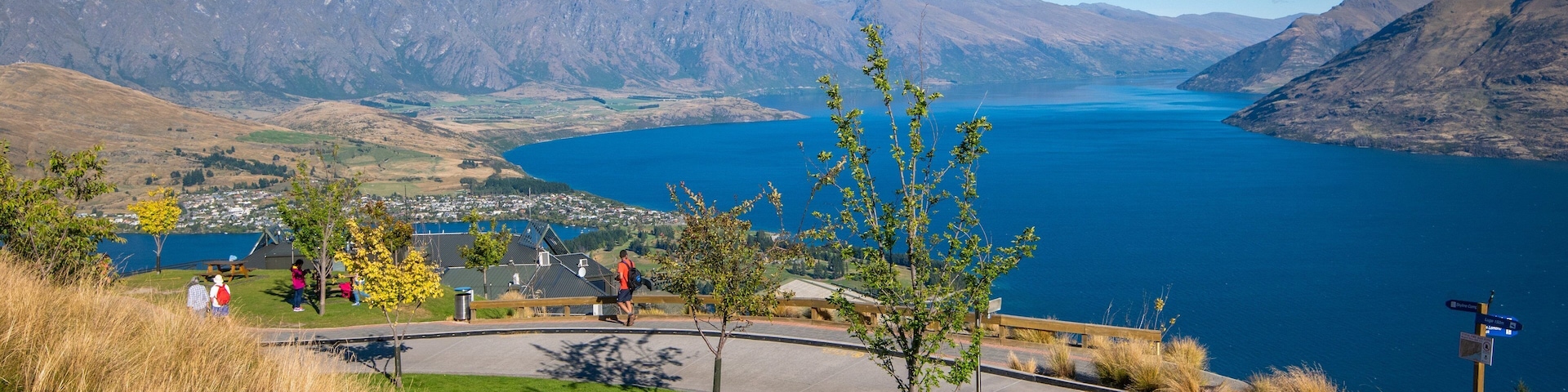 Skyline Luge which includes landscape views and a lake or waterhole