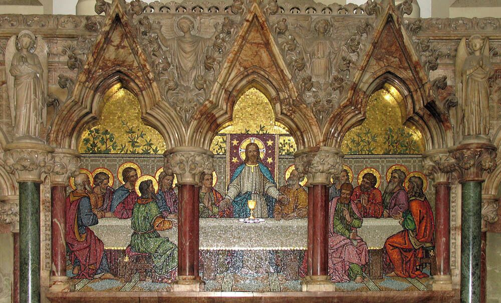 Christ Church, Southgate, London N14 - Reredos, near to Southgate, Enfield, Great Britain. The Last Supper