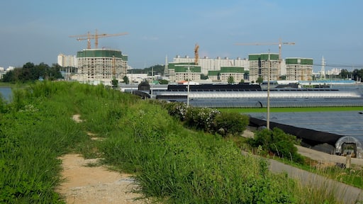 Lakeside Prugio under construction in Ipbuk-dong, seen from Wangsong Dam, Dangsu-dong, Suwon, South Korea