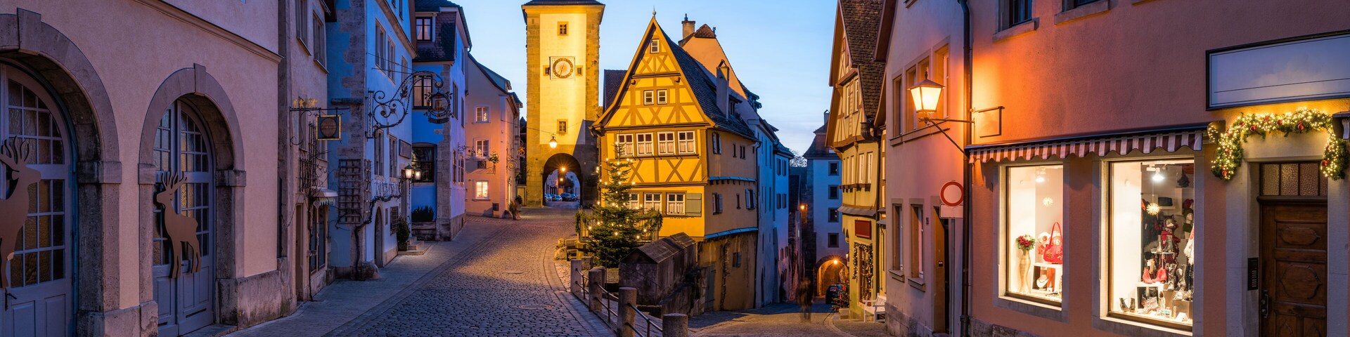 Panoramic view of Rothenburg ob der Tauber in Bavaria, Germany