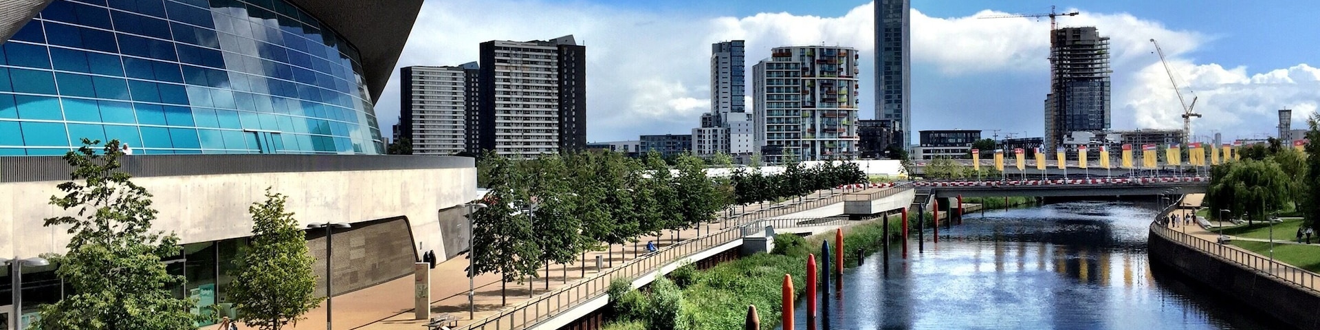 Part of the Queen Elizabeth Olympic Park, the London Aquatics Centre is an indoor facility with two 50-metre swimming pools and a 25-metre diving pool.