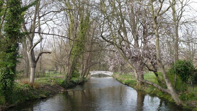 River Wandle at Morden Hall Photograph taken from the bridge beside the old Snuff Mill.