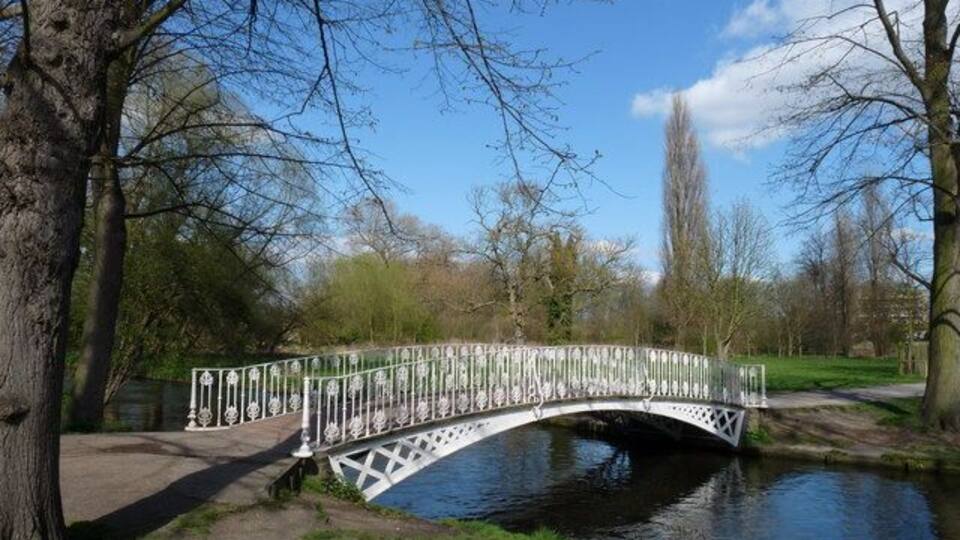 Bridge at Morden Hall If a bridge is worth photographing once, it's worth photographing several times. I didn't want to waste the lovely blue sky.