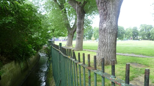 The Norbury Brook at Thorton Heath Recreation Ground, London