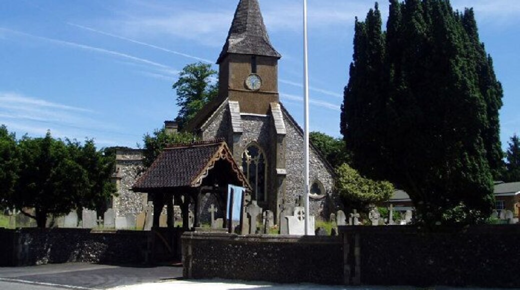 All Saints parish church, Addintgon Road, Sanderstead, London (formerly Surrey), seen from the west