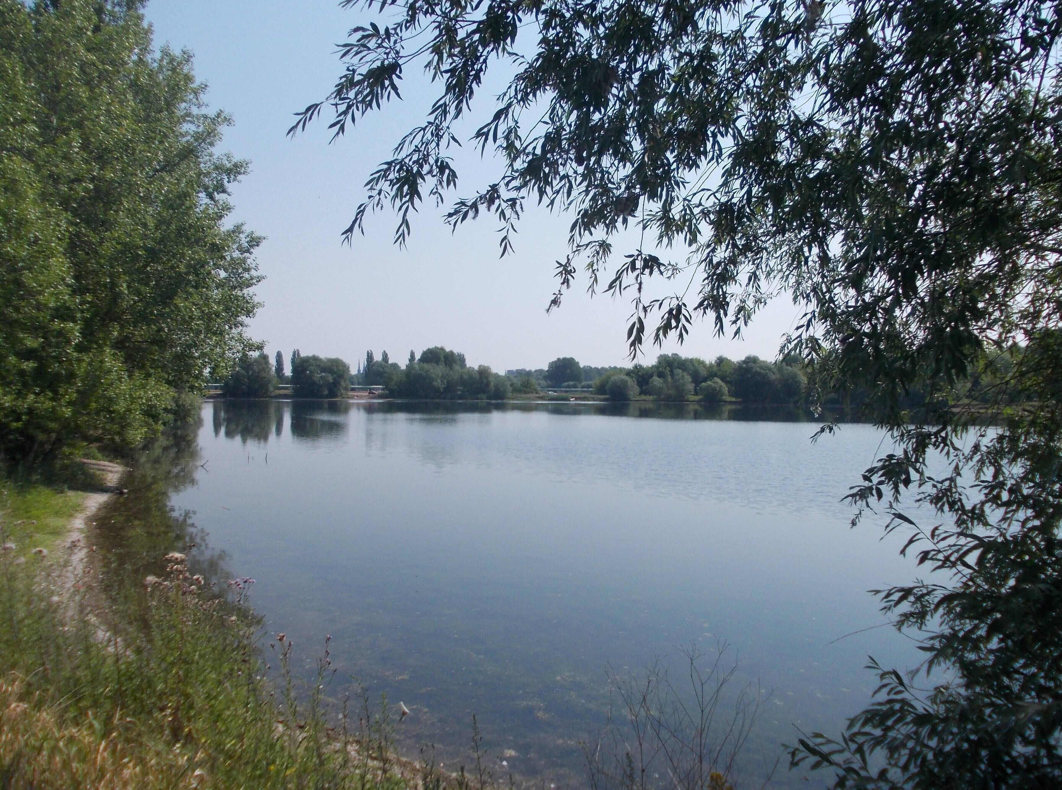 Gravel pit in the Saale meadows in Halle/Saale (Saxony-Anhalt)