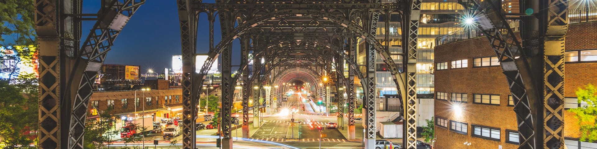 Facing north from below the Riverside Drive Viaduct in Manhattanville, NYC.