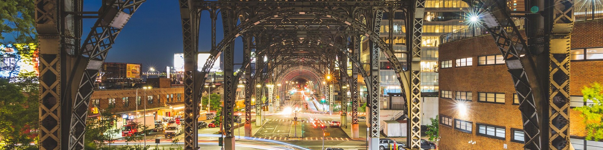 Facing north from below the Riverside Drive Viaduct in Manhattanville, NYC.
