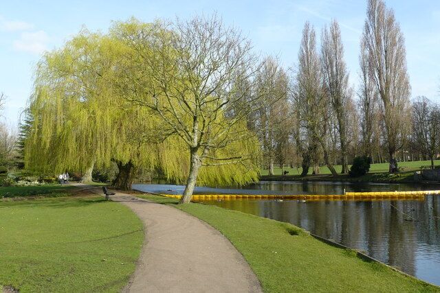 Parkland in Beddington Park The Willow is just coming into leaf, lending some fresh colour to this scene.