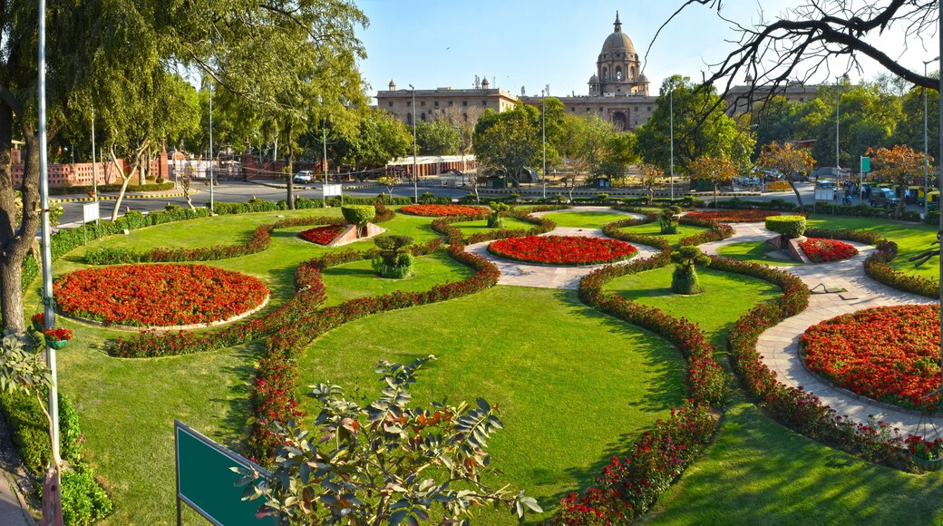 Beautiful Park at Roundabout of Central Secretariat, New Delhi, India.