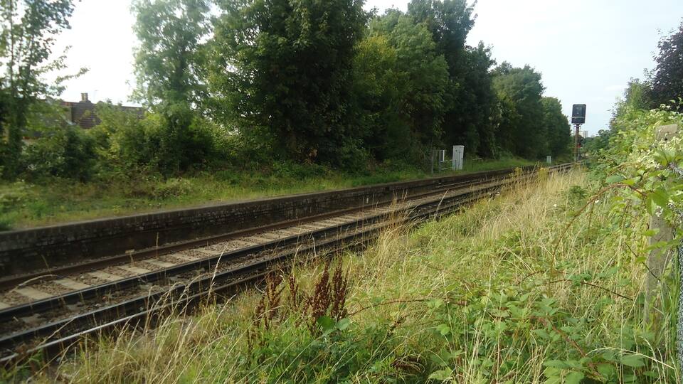 Remains of Selsdon station, Oxted Line platforms looking north towards East Croydon.