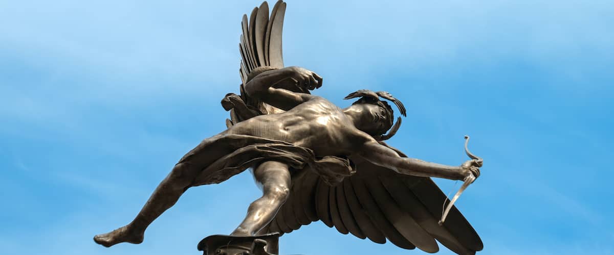 Shaftesbury Memorial Fountain at Piccadilly Circus in London, United Kingdom