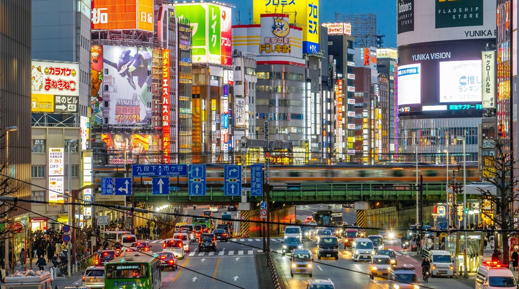 TOKYO, JAPAN - December, 2019: Crowds crossing at Shinjuku distr