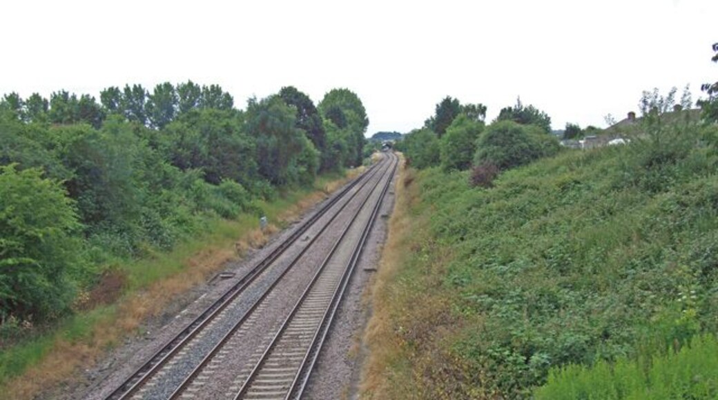 The Chessington line View from Knollmead bridge of the Waterloo to Chessington railway line.