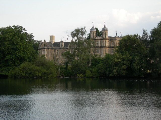 Snaresbrook Crown Court. Looking across Eagle Pond.