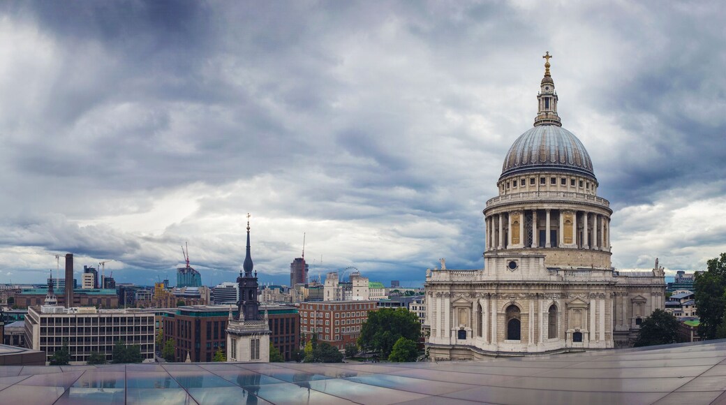 Panoramic shot about the St.Paul Cathedral and the Shard, London, UK