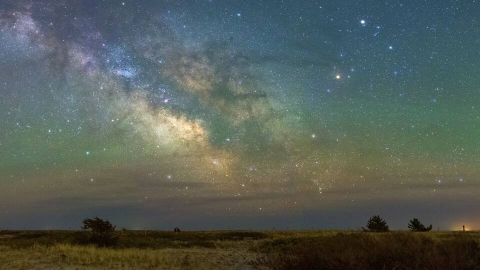 The Milky Way over Stage Harbor Lighthouse in Chatham, Massachusetts