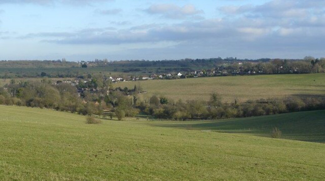 View Towards the A23 The A23 conveniently hides in the bottom of the valley, in the centre of picture.
