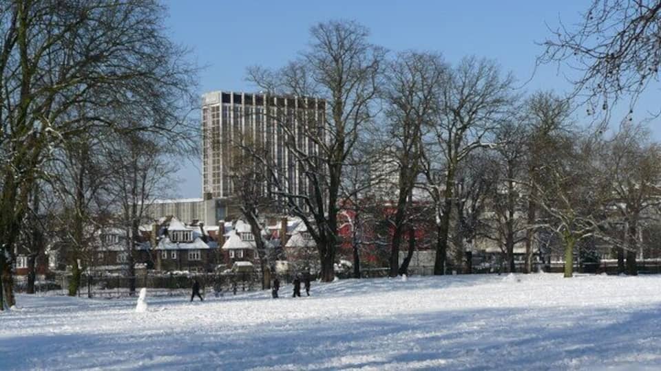 Croydon - Park Hill in the Snow A rare chance to see a "significant" snowfall in this part of the world. In the distance is St.George's House, the headquarters of Nestlé UK Ltd.