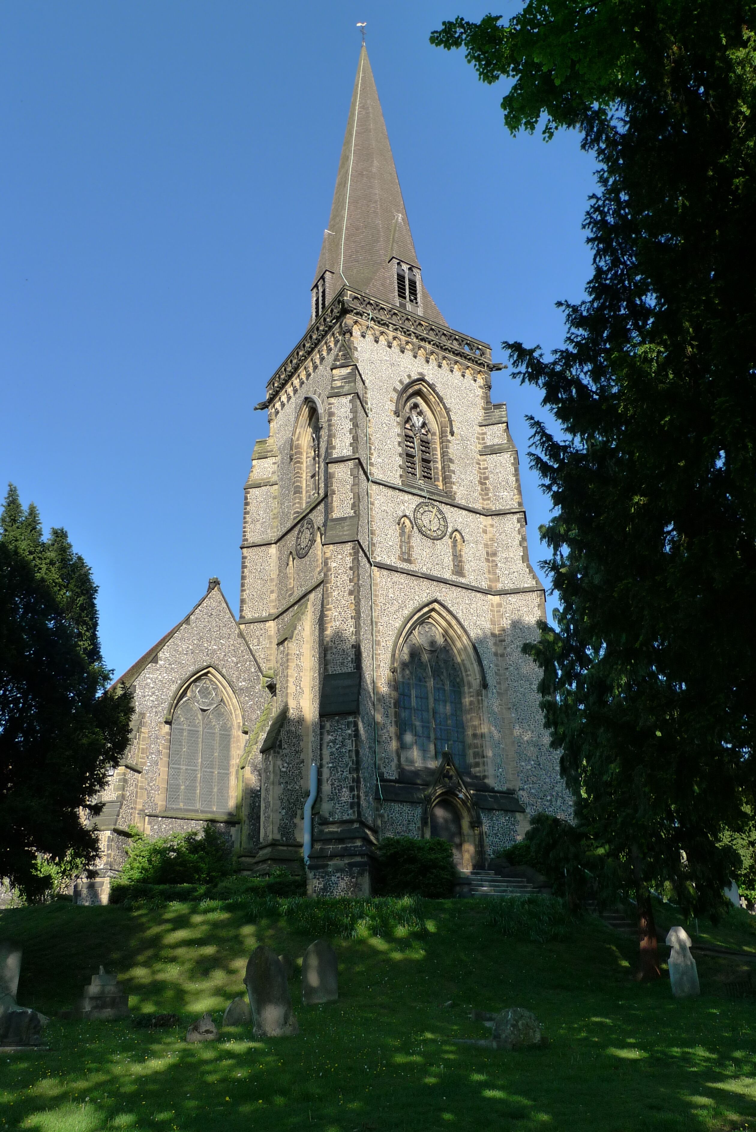 St Peter's Church, St Peter's Road, Croydon. Image taken from the West. St Peter's Church is a Grade II listed church designed by George Gilbert Scott. The Benefice of South Croydon, St Peter and St Augustine official website Church Of St Peter at English Heritage