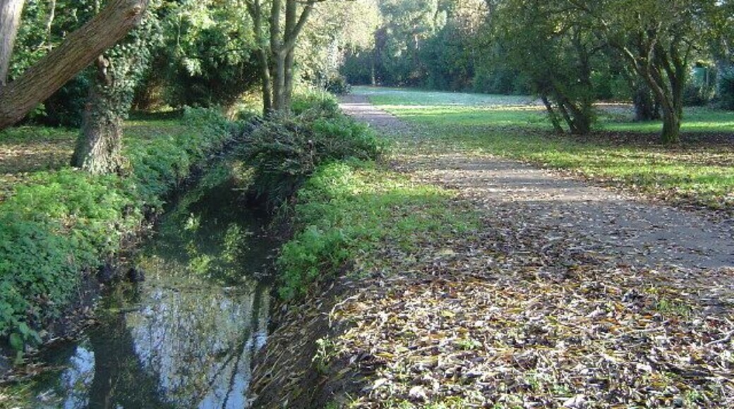 Yeading Brook, North Harrow. Viewed looking eastwards and upstream in Yeading Brook Open Space.