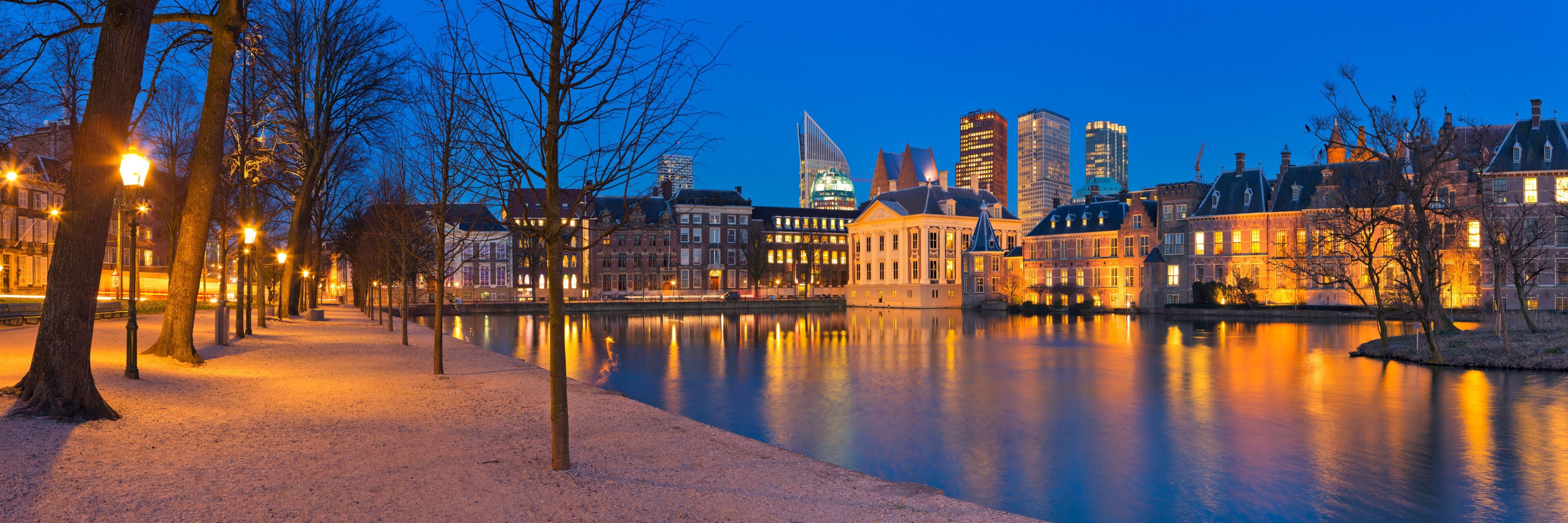 The Binnenhof in The Hague, The Netherlands at night