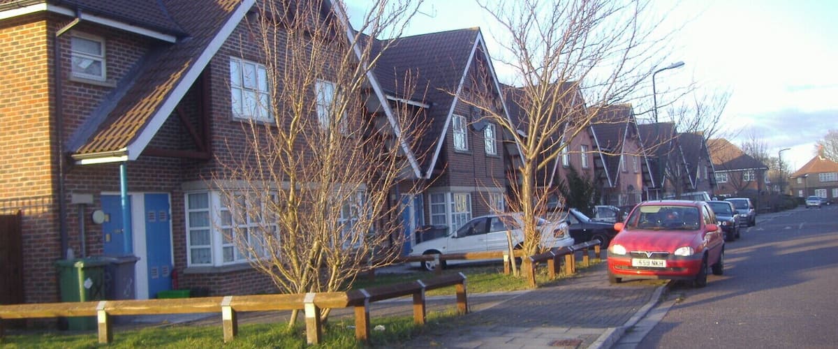 Larkspur Close New housing, not yet on the OS map as of 2010 as built on allotments