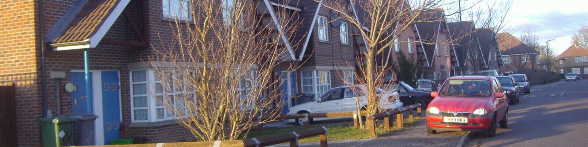 Larkspur Close New housing, not yet on the OS map as of 2010 as built on allotments