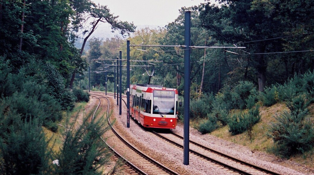 Croydon: Addington Hills This photograph shows car No 2551 climbing through the Addington Hills as it is on its way to New Addington.